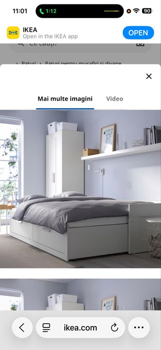 Pat divan cu 2 sertare