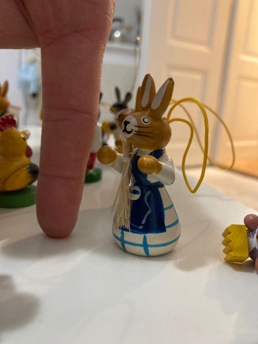 figurine din lemn sezon paste Figurine iepurasi oua decor primavara