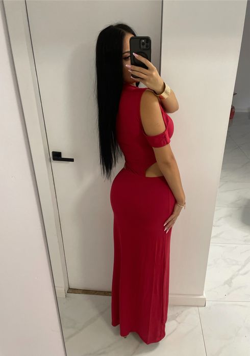 Rochie maxi asimetrica