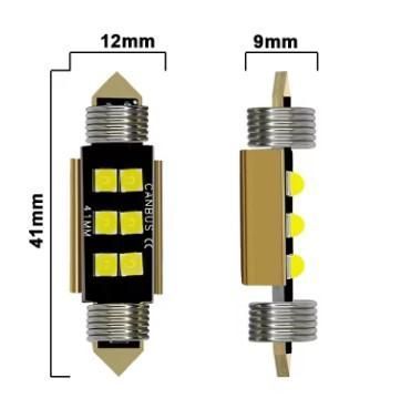 Лед крушки 2бр. сулфидни C5W LED Canubs 6SMD 3030 чип