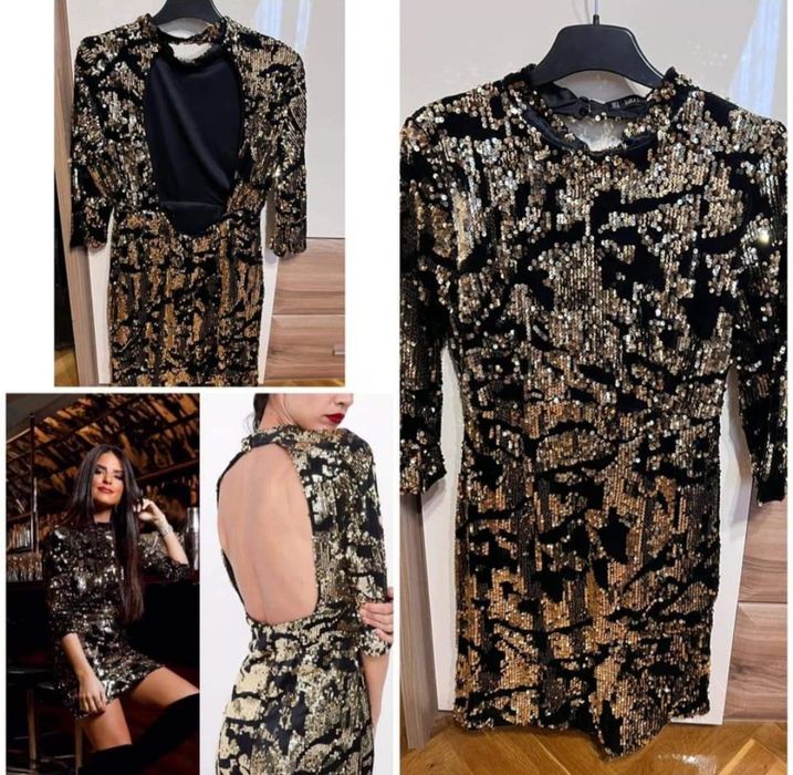 Рокля с пайети Zara