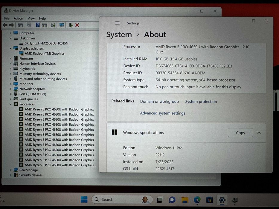 14 FHD Ryzen 5 PRO 4650u Lenovo ThinkPad T14 Gen 1 16GB DDR4/512GB SSD