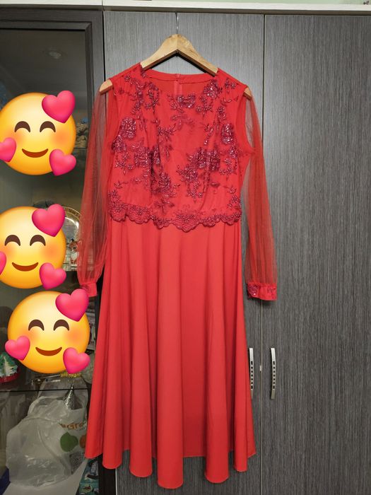 Вечернее красное платье 48размера