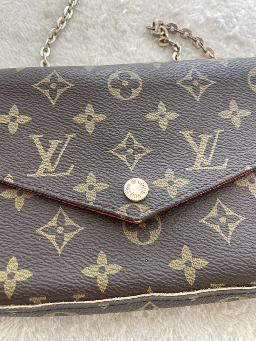 Geanta Louis Vuitton Felicie Pochette Monogram cu lant si insertie zip