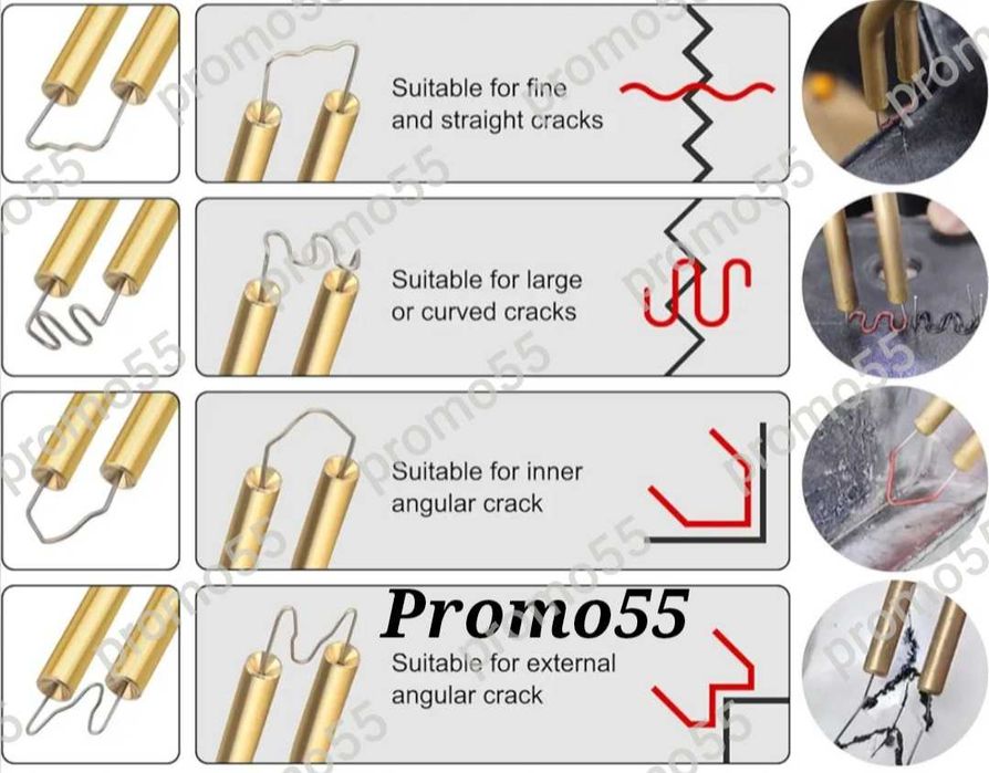 Пистолет за лепене и запояване на пластмаса 300W с 4 вида скоби