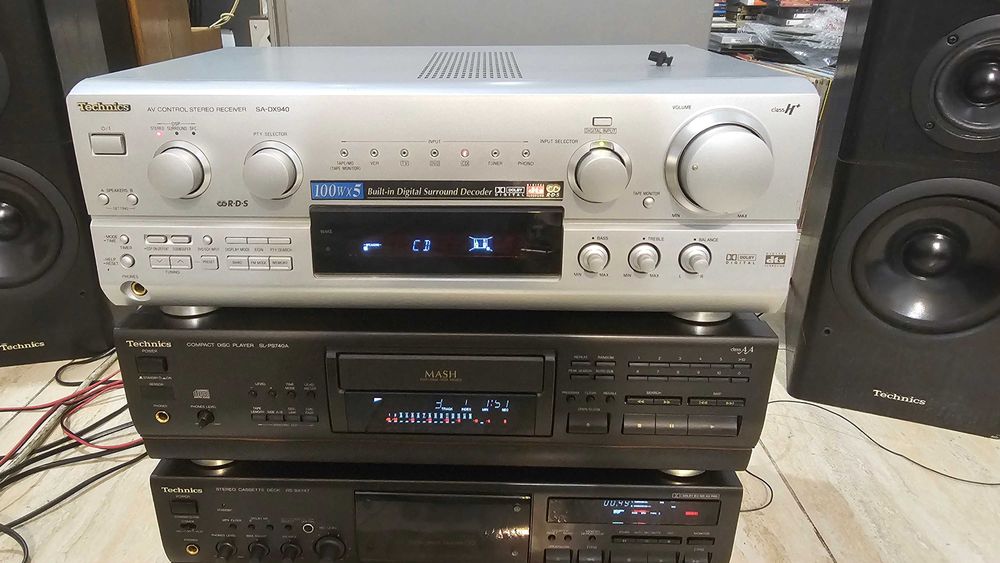 Amplituner Technics SA-DX940 RDS intrari digitale, argintiu test video