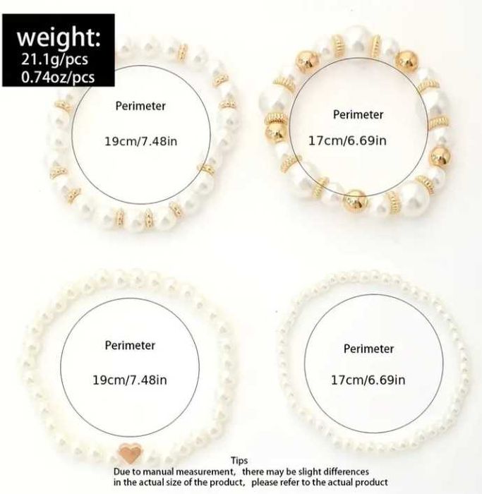 Комплект перлени гривни нови