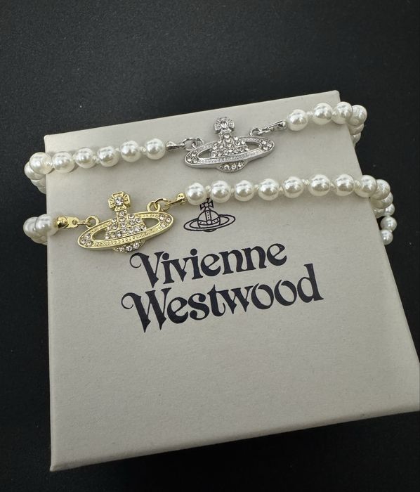 Set Coliere Vivienne Westwood Pearl Silver & Gold