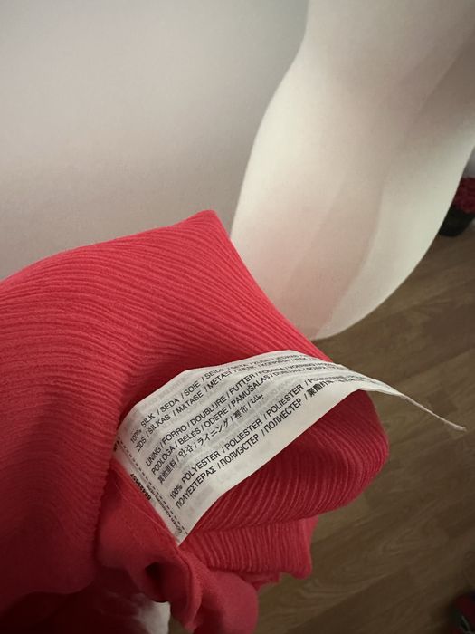 Mango Rochie lunga maxi  roz matase naturala