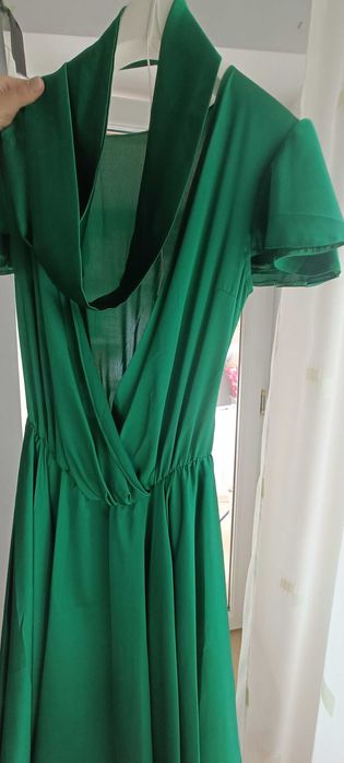 Rochie mătase  40%  S/M verde