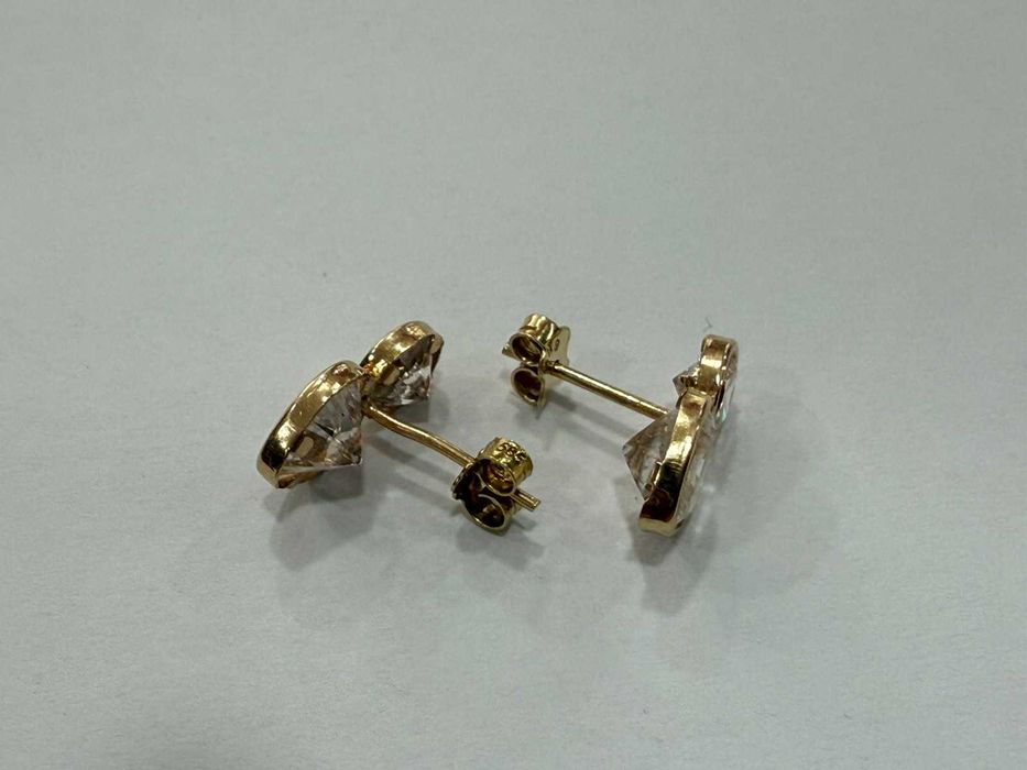 Златни дамски обеци с камъни - 3.00гр 14к