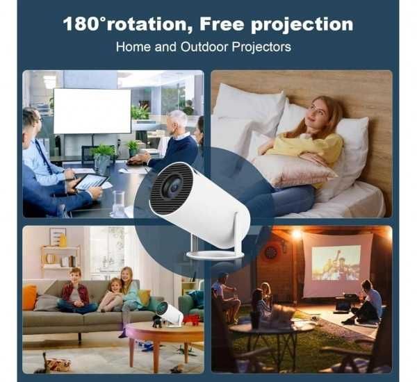 Преносим смарт видео проектор, 4K Ultra HD поддръжка, WiFi, Bluetooth