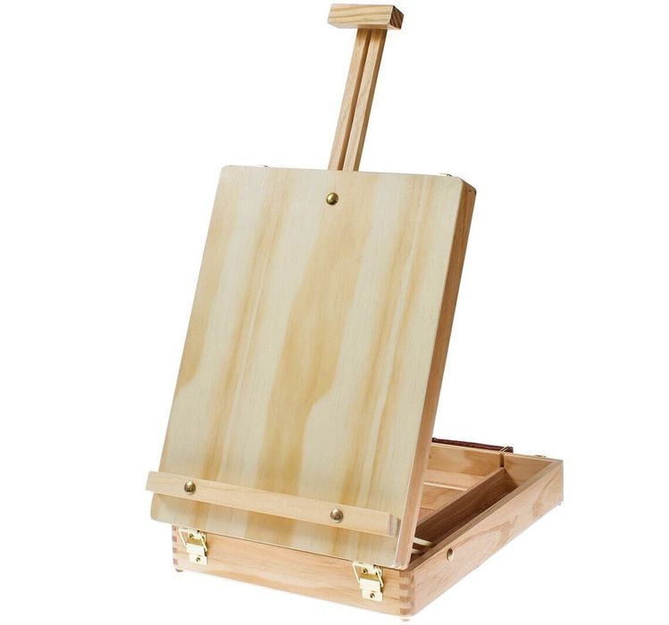 Ново!!Настолен статив за рисуване, Куфар за принадлежности, За платно