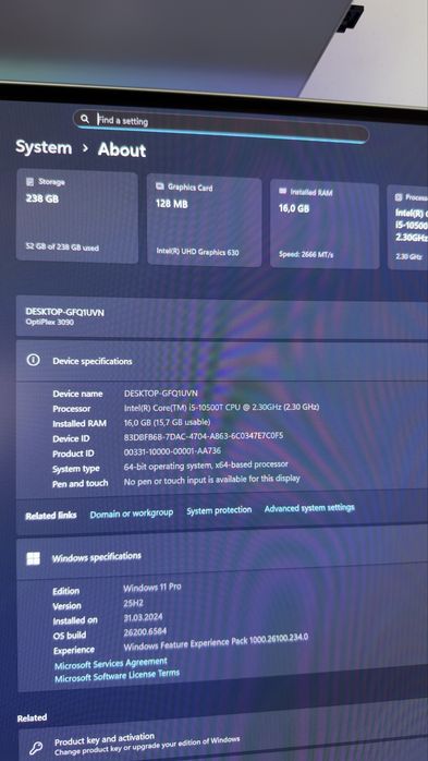 Mini PC Dell Optiplex 3090 i5(Gen10)/16GB(DDR4)/256GB (nVME SSD) + Tastatura/Mouse