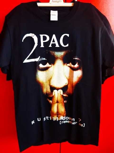 Тениска 2Pac дизайн Лице и Гръб, 100% памук, в черно  и Цветно (S) Нова!