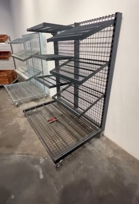 Стелаж - количка за плодове и зеленчуци Wanzl с 3 рафта, 135х93х161 см