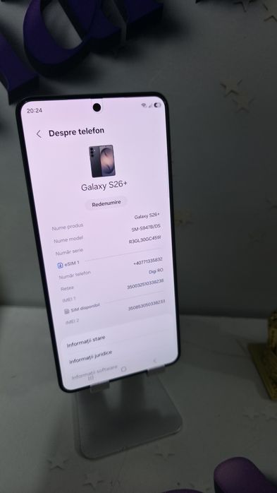 Samsung S26+ 256GB 12GB Ram Duos Pret fix!20 Cic Incărcare.Preṭ fix!
