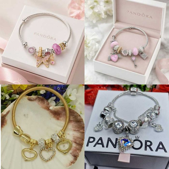 Гривни Pandora Pink Angel Key, Butterfly Gold, Blue Handmade,  Black Moon Gold, Purple Moon