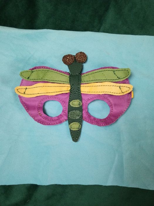 Маски детские из кожзама. Лягушка, волк, лиса, ёж, и другие
