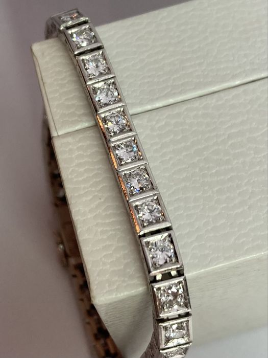 Bratara Tennis aur alb 18kt.cu diamante 3.80ct