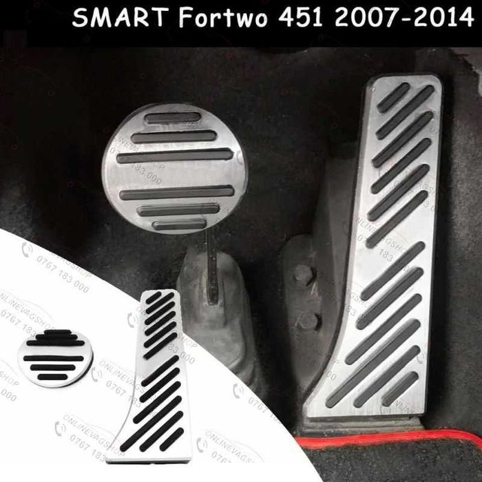 Ornamente pedale inox pentru Smart Fortwo 451