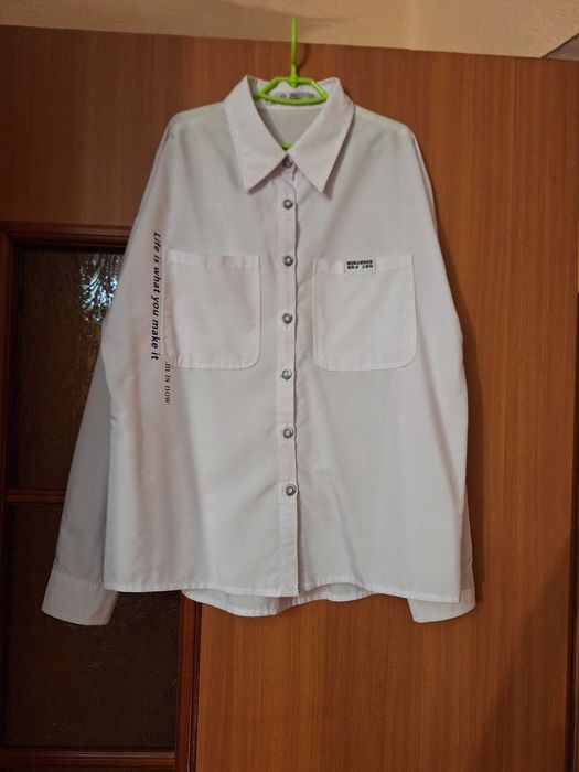 Рубашка школьная для девочки с длинным рукавом. Рост 146