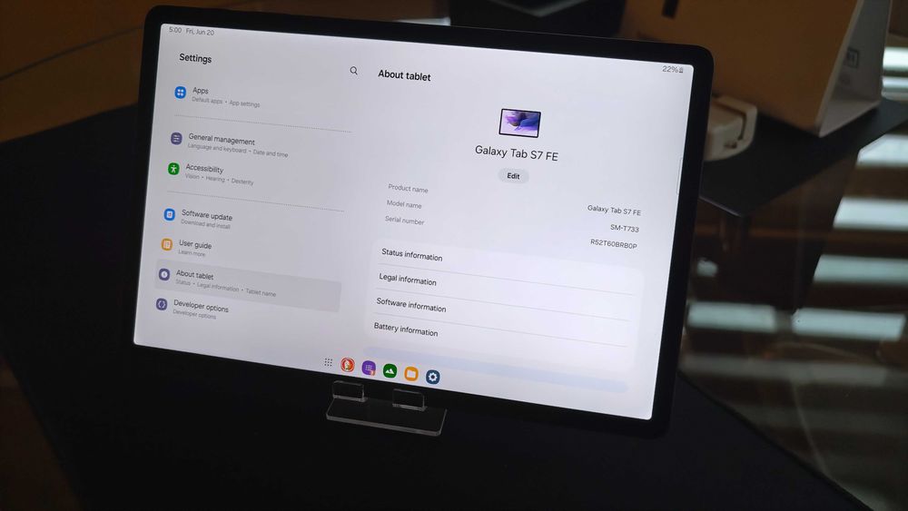 Galaxy Tab S7 FE ca nouă, cutie cu accesorii și husă Supcase cadou!
