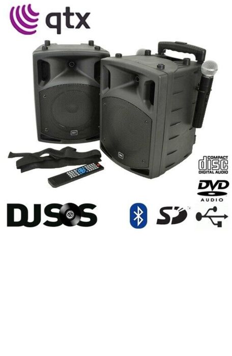 Vand boxe portabile Pro  QTX PAV8 STEREO PORTABLE CD/DVD,USB , 150W