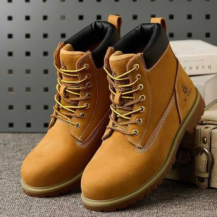 Bocanci SL-Saint Marime 43 Lucru Protectie Bombeu Otel Piele Naturala Italiana Impermeabili Talpa Cauciuc Anti-alunecare Constructii Hiking