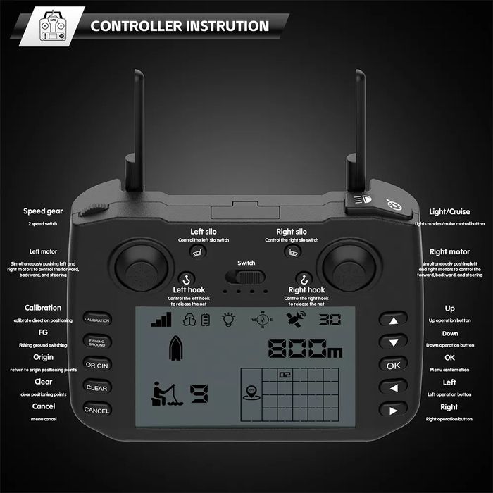Прикормочный кораблик Flytec V080 GPS 800m