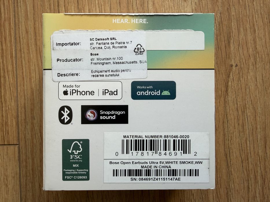 Слушалки BOSE Ultra Open Earbuds (официални, гаранция Technopolis)