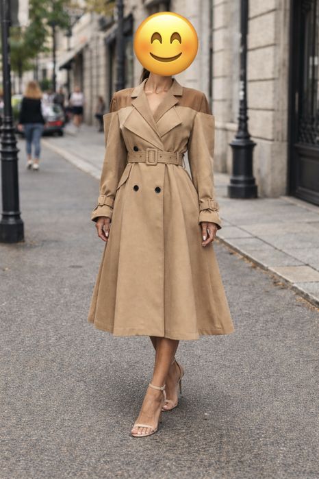 Trench Nympha Clothing, bej elegant, design deosebit, nou! XS-S