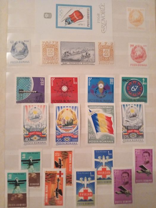 Clasor complet timbre românești noi (MNH) 1964-1969 - 14 pagini