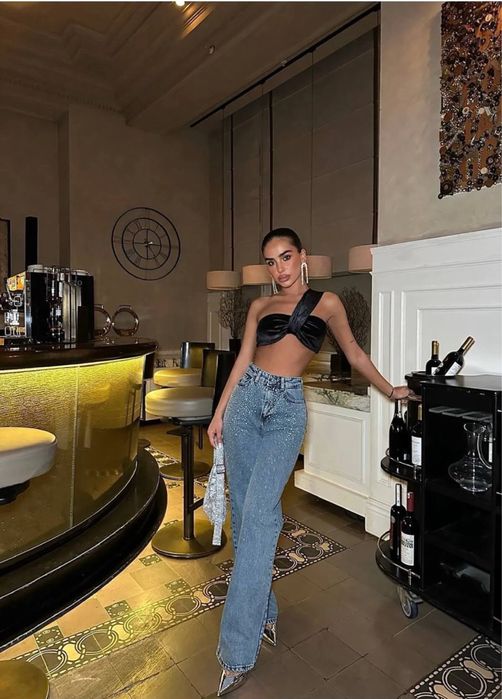 Блестящи дънки Trendyol