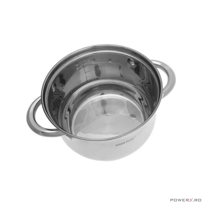 Set de 4 oale din inox cu capac sticla, dimensiuni 16cm, 18cm, 20cm,