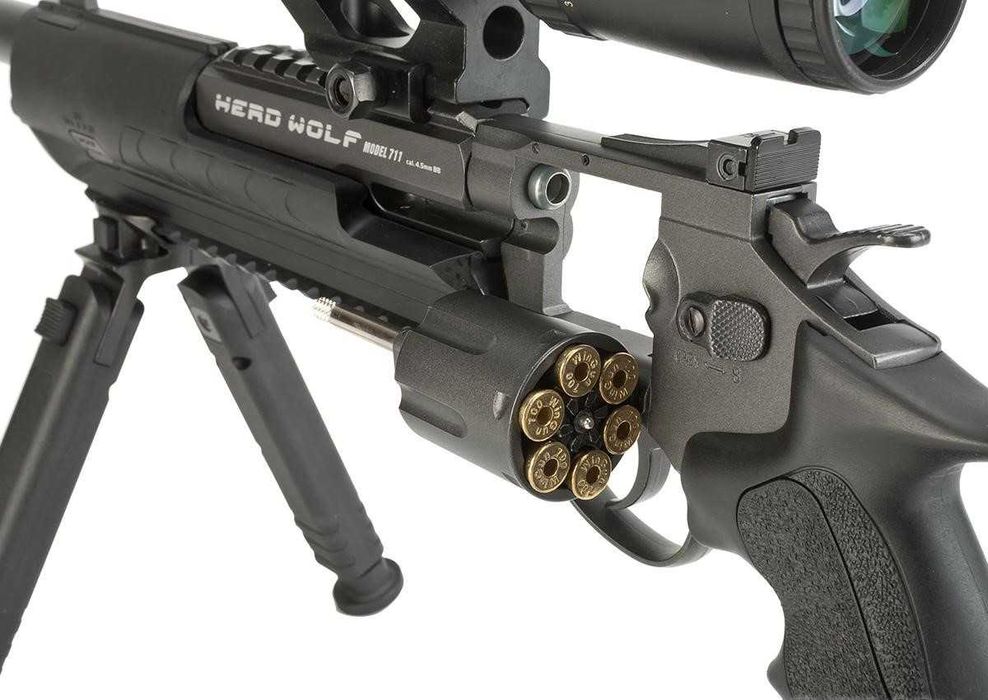Pusca airsoft HERD WOLF -revolver 4J airsoft- 6 cartuse fara luneta