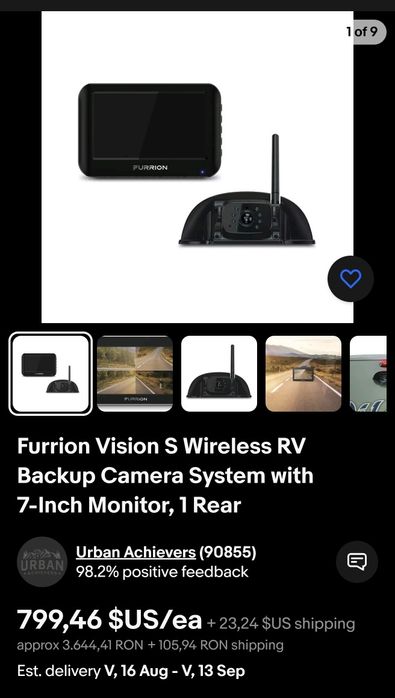 Furrion Vision S Wireless RV Backup Camera System  7" Monitor
