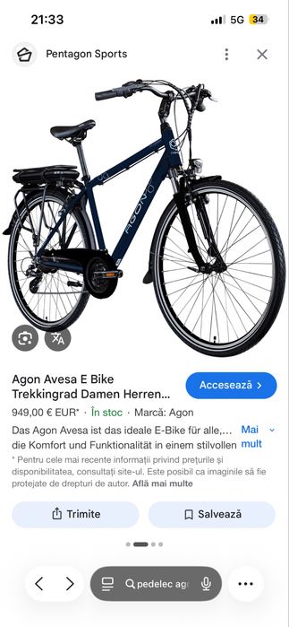 Bicicleta electrica Agon Avesa E Bike 28 Zoll