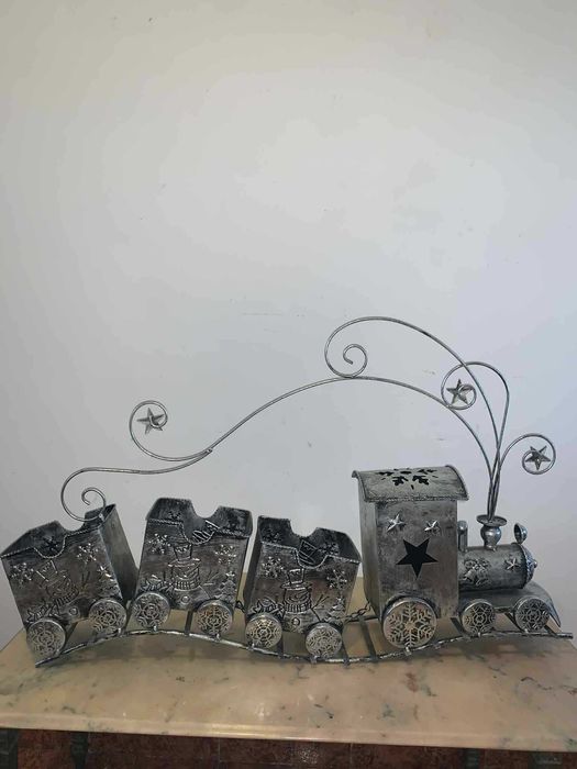 Trenulet decor Merry Christmas din fier