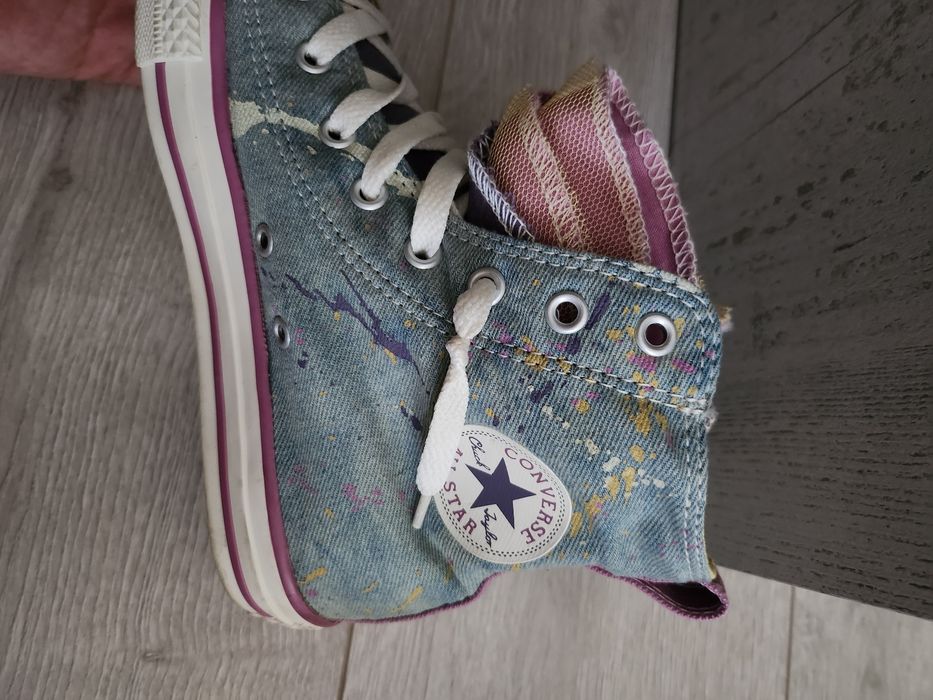 Кецове Converse дънкови с тюл