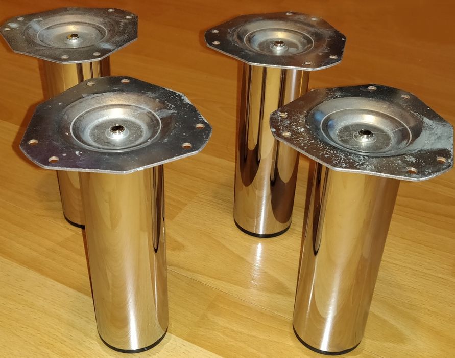 Picioare Metal Nichelat Mobilă Măsuță Cafea Elegantă 20/6 cm