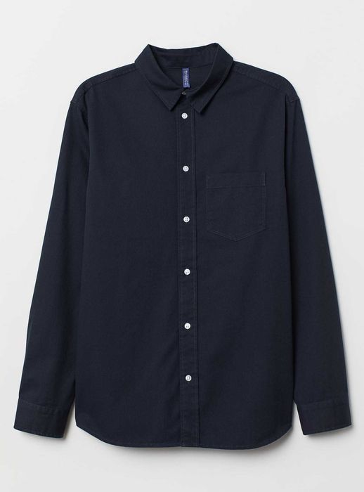 H&M - 7 camasi oxford 100% bumbac, mar.M, noi, eticheta, talie=105 cm.