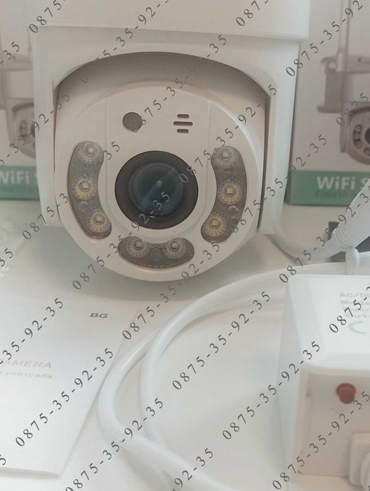 8MPx Wi-Fi CAMERA. ICSEE приложение. 8 MegaPixel FULL HD Куполна WiFi камера. Включен  захранващ Адаптер. Външна водоустойчива въртяща се PTZ 8 MP.