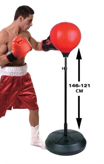 Minge de box kickbox set para sac rotund reglabil pe inaltime + manusi