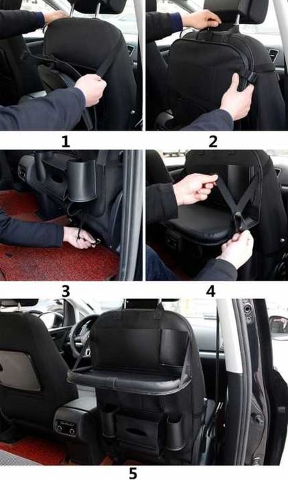 Органайзер с масичка, еко кожа, черен