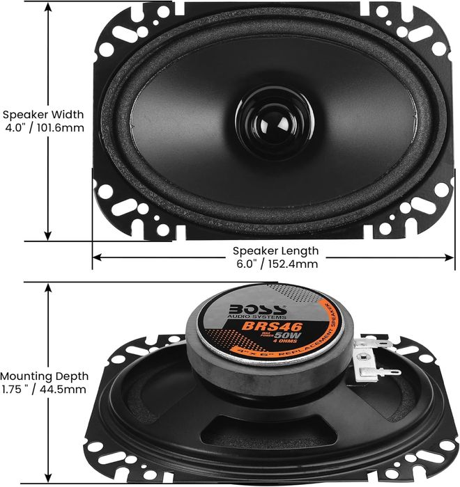 високоговорители 2 бр. BOSS Audio Systems BRS46 4″ x 6″, внос от Герма