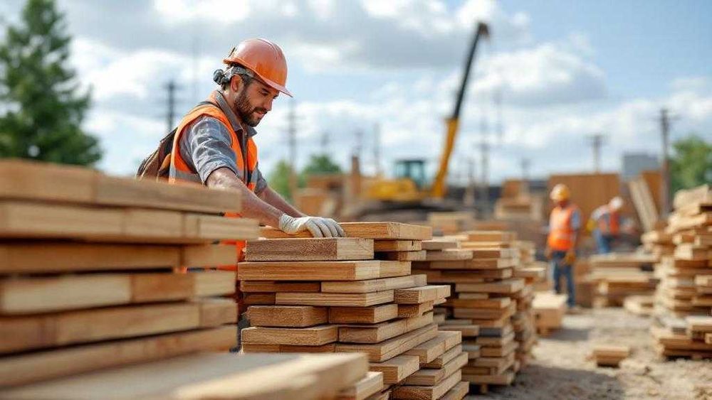 Строительные брусья, доски и рейки