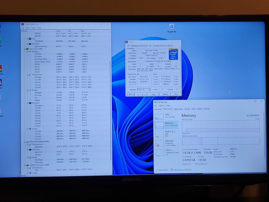 Kit mini ITX MSI Z87I GAMING AC + Intel i7 4790 + 16GB DDR3 2400MHz
