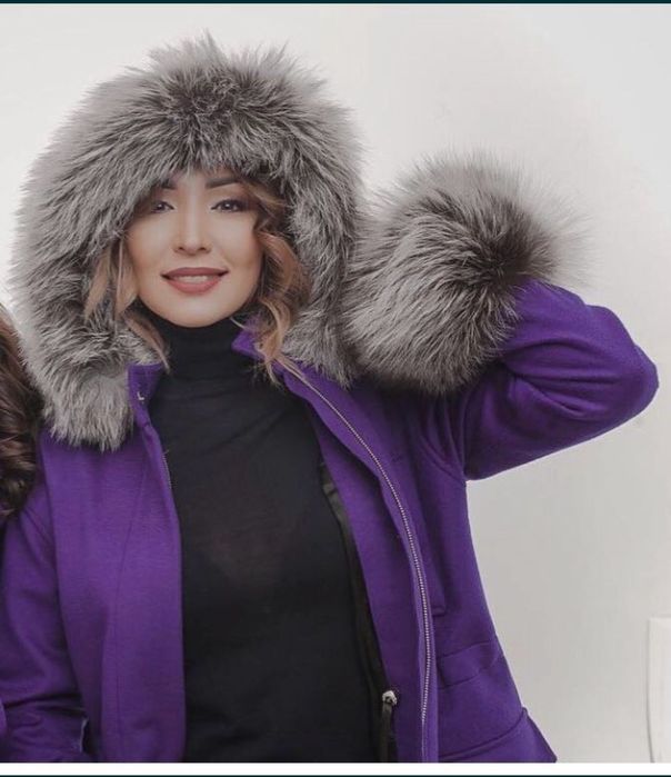 Парка-пальто с чернобуркой