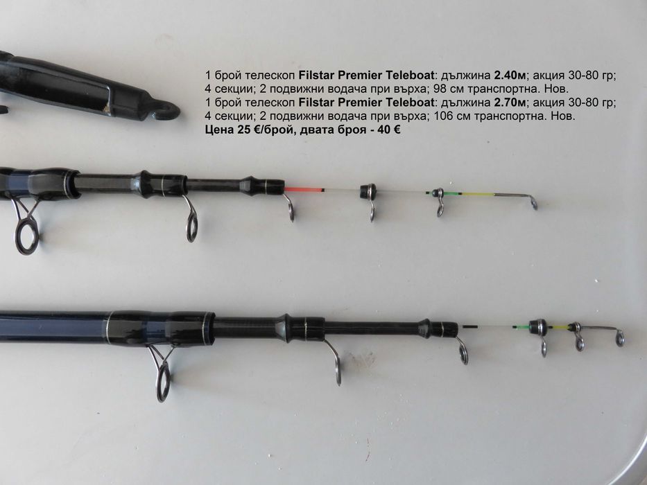 Въдица BALZER Edition IM-12 Sbiro 55 и телескопи с водачи Abu Garcia, Trabucco и Filstar